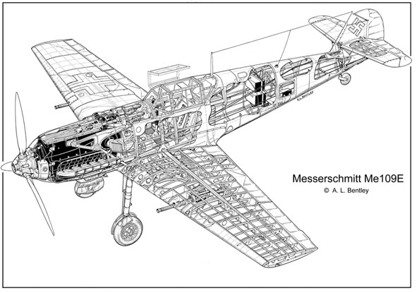 A L Bentley Drawings Messerschmitt 109e